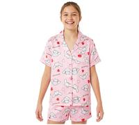 Get Trend Hello Kitty | Kuromi | Pusheen Girls Pyjama Sets 7-14 Years, Button-Down Loungewear Shirt & Pj Shorts, Soft & Comfy Nightwear