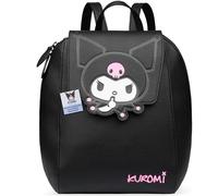Get Trend Hello Kitty Sanrio Backpack for Women & Teens, Kawaii Cute Work & Travel PU Faux Leather Bag, Kuromi Gifts for Her (Black Kuromi)