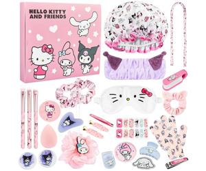 Get Trend Hello Kitty Sanrio Beauty Advent Calendar 2026 | 24 Day Christmas Countdown Pamper Set, Women & Teens Beauty Kit Sleep Mask Hair Clips, Xmas Gifts (Pink Hello Kitty)