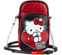 Get Trend Hello Kitty Sanrio Cross Body Phone Bag Girls Shoulder Bag Phone Pouch, Kawaii Travel Essentials, Anime Gifts (Red Hello Kitty)