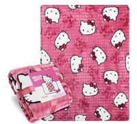 Get Trend Hello Kitty Sanrio Fleece Waffle Blanket 150x130cm, Kawaii Throw for Sofa & Bed, Warm Cosy Blanket, Bedroom Accessories, Anime Gifts for Her (Pink Hello Kitty)