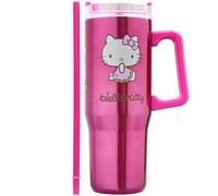 Get Trend Hello Kitty Sanrio Insulated Tumbler with Straw 940ml/32oz, Stainless Steel Travel Mug for Hot & Cold Drinks, Metal Water Bottle, Coffee Cup (Pink Hello Kitty)
