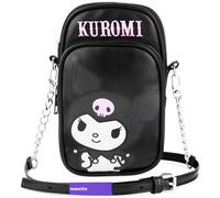 Get Trend Hello Kitty Sanrio Kuromi Cross Body Phone Bag Girls Shoulder Bag Phone Pouch, Kawaii Travel Essentials, Anime Gifts (Black Kuromi)