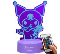 Get Trend Hello Kitty Sanrio LED Night Light, Kawaii Kuromi Cinnamoroll Bedside Table & Desk Lamp, USB & Battery-Powered Lamp with 16 Colours 4 Modes (Multi Kuromi)