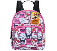 Get Trend Hello Kitty Sanrio Mini Backpack for Girls & Toddlers, Kawaii Small Rucksack, Nursery Daypack Bag for Preschool Lunch Travel Fashion, Anime Gifts (Pink Hello Kitty)