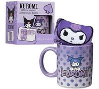 Get Trend Hello Kitty Sanrio Mug & Socks Gift Set for Teens Women, 340ml/11.5oz Coffee Cup & Crew Socks, Kawaii Kuromi Stocking Filler Gifts for Her (Purple Kuromi)