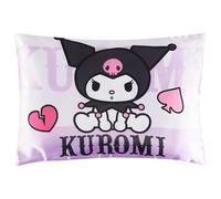 Get Trend Hello Kitty Sanrio Satin Pillowcase 48x66 cm, Soft Kuromi Pillow Case for Hair & Skin, Standard Size with Zipped Closure, Machine Washable (Purple Kuromi)