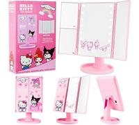 Get Trend Hello Kitty Sanrio Vanity Mirror with 16 LED Lights, Tri-Fold Light Up Makeup Mirror with 3 Magnification Modes & Touch Sensor, Kawaii Gifts