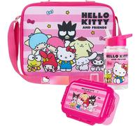 Get Trend Hello Kitty Water Bottle Lunch Bag and Lunch Box Girls Set Kawaii 3 Pcs School Supplies Anime Bento Snack Box BPA Free Leakproof for Travel (Pink Hello Kitty)