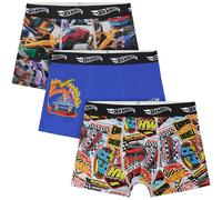 Get Trend Hot Wheels Boys Boxer Shorts 2-7 Yrs, 3 Pack Soft & Stretchy Kids Underwear Trunks, Elasticated & Breathable Boys Pants (6-7 Years, Multi Hot Wheels)