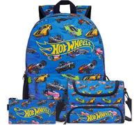 Get Trend Hot Wheels Boys Large Backpack Set 3 Pcs, 46cm School Bag