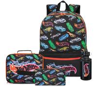 Get Trend Hot Wheels Boys Large Backpack Set 4 Pcs, 46cm School Bag