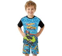 Get Trend Hot Wheels Boys Pyjama Set 2-6 Yrs, Short Pj Bottoms & Crew Neck Cotton T-Shirt, Soft Breathable Loungewear, Gifts for Boys (2-3 Years, Multi Hot Wheels)