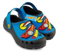 Get Trend Hot Wheels Clogs for Boys Winter Light Up Feature, Garden Shoes Fleece Lining, LED Lights Strap, Gifts for Boys (10/10.5 UK, Blue Light Up)