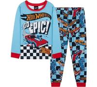 Get Trend Hot Wheels Pyjamas Set for Kids 2-7 Years, Long PJs for Toddlers, Winter Loungewear Nightwear, Gamer Gifts for Boys (6-7 Years, Blue Hot Wheels)