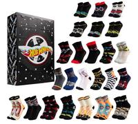 Get Trend Hot Wheels Socks Advent Calendar 2026 for Boys, 24 Pairs | UK Size 9-13, Breathable Casual & Sports Soft Knit Socks, Christmas Countdown, Xmas Gifts for Him (Black Hot Wheels)