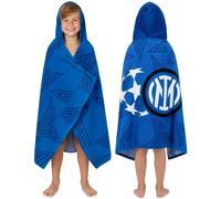 Get Trend Inter Milan FC Hooded Towels for Boys, Cotton Bath & Beach Towel Poncho, Soft & Absorbent Hooded Kids Shower Swimming Wrap & Changing Robe, Travel & Holiday Essentials (Navy Inter Milan)
