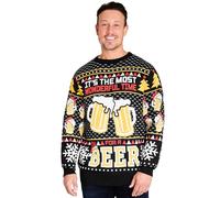Get Trend Jumper for Men M-2XL, Knitted Crew Neck Christmas Sweatshirt, Warm Winter Pullover Sweater, Gifts for Men (L, Multi)