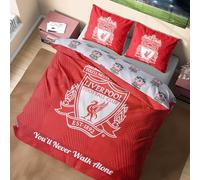 Get Trend Liverpool FC Double Duvet Cover Set, Reversible Football-Themed Bedding Set with Pillowcases, Ultra Soft & Durable Duvet Quilt Bedding Cover (Red Liverpool, Double)