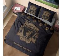 Get Trend Liverpool FC Double Duvet Cover Set, Reversible Football-Themed Bedding Set with Pillowcases, Ultra Soft & Durable Duvet Quilt Bedding Cover (Black Liverpool, Double)
