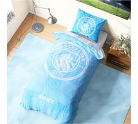 Get Trend Manchester City FC Single Duvet Cover Set, Reversible Football Bedding Set with Pillowcase, Ultra Soft Durable Duvet Quilt Cover (Multi Manchester City, Single)