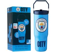 Get Trend Manchester City Tumbler 30oz/850ml, Insulated Water Bottle with Straw & Handle, Leakproof Stainless Steel Metal Flask for Hot & Cold Drinks