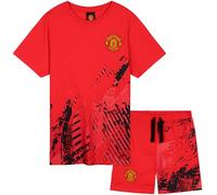 Get Trend Manchester United F.C. Pyjamas Boys Short Football PJs Breathable Nightwear Loungewear Jammies Boys Gifts (7-8 Years, Red Man United)