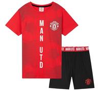 Get Trend Manchester United F.C. Pyjamas Boys Short Football PJs Breathable Nightwear Loungewear Jammies Boys Gifts (5-6 Years, Red/Black Man United)