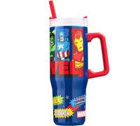 Get Trend Marvel Avengers Insulated Tumbler 920ml, Stainless Steel Water Bottle with Straw & Handle, Ice for 42H Cold 12H & Hot 8H, Leakproof Travel Coffee Mug Drinks Bottle, Superhero Gifts