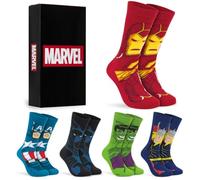 Get Trend Marvel Avengers | Spider-Man Mens Socks, 5 Pair Stretch Fit Cotton Rich Soft Knitted Casual Crew Socks for Teens & Adults, Breathable and Comfy Everyday Wear, Superhero Gifts