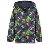 Get Trend Marvel Boys Waterproof Jacket Avengers Spiderman Hooded Jacket Fleece Lining Raincoat for Boys Teenagers 4-14 Years (Grey Avengers, 7-8 Years)