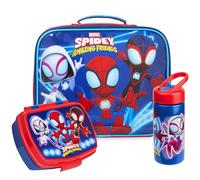 Get Trend Marvel Ghost Spider Insulated Lunch Bag Set for Kids, 3 Pcs BPA Free Lunch Box 420ml Water Bottle with Straw & Food Bag, Spidey and His Amazing Friends School Supplies (Multi Spidey)