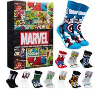Get Trend Marvel Socks Advent Calendar 2025 for Men & Teens UK 7-11, 24 Pairs of Breathable Sports Trainer Socks, Christmas Countdown, Gifts for Him