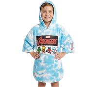 Get Trend Marvel Spiderman Bath Towel with Hood for Kids Teenagers Absorbent Changing Robe Poncho Towel for Swimming Bath Shower Beach Towel Holiday Essentials (Blue Avengers, 6-9 Years)