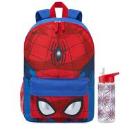 Get Trend Marvel Spiderman Boys Backpack Set, 2 Pcs | 43cm Lightweight School Bag with BPA-Free 500ml Water Bottle, Kids Travel Rucksack, School Supplies Gifts (Multi Spiderman)