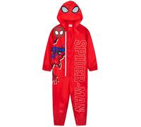 Get Trend Marvel Spiderman Puddle Suit Boys Hooded Water Resistant Paddle Overalls Fleece Lining Rain Suit All in One Raincoat (4-5 Years, Red Spiderman)