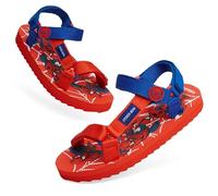 Get Trend Marvel Spiderman Sandals Boys Comfy Easy Fasten Summer Shoes with Adjustable Straps Holiday Essentials Open Toe Beach Shoes (Red, 1 UK)