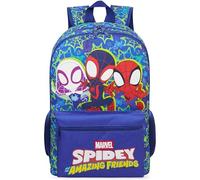 Get Trend Marvel Spidey and Friends Boys Large Backpack 46cm | Padded Straps School Bag, Sports Kids Holiday Travel Rucksack Bookbag, Casual Daypack, School Supplies Gifts (Blue Spidey)