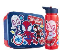 Get Trend Marvel Spidey Kids Bento Lunch Box & 580ml Water Bottle Set, BPA-Free Snack Lunch Box with Compartments Set, Travel & Picnics, School Supplies Boys Gifts (Multi Spidey)