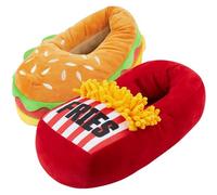 Get Trend Mens Slippers 3D Burger & Fries House Shoes Adults Teens, Funny Plush Indoor Slippers, Non Slip Sole, Gifts for Men (7/8 UK, Multi)