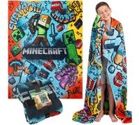 Get Trend Minecraft Fleece Blanket 130 x 150 cm, Soft Cosy Throw Blanket | Decorative Creeper Throw for Beds, Sofas & Couch, OEKO-TEX Certified Warm Lightweight Bedding, Gamer Gifts