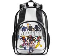 Get Trend Minecraft | Fortnite | Super Mario Clear Backpack for Boys | 17 inch Transparent School Bookbag, See Through Travel Bag with Padded Straps for School, Festival, Gamer Gifts for Boys