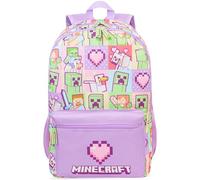 Get Trend Minecraft Girls Large Backpack, 46cm Padded Strap School Bag | Lightweight Travel Sports Kids Rucksack Bookbag, Holiday Casual Daypack School Supplies Gamers Gifts (Multi Minecraft)
