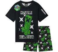 Get Trend Minecraft PJs for Boys Short Sleeve Pyjamas Set for Kids Teenagers Creeper Lounge Sets Nightwear Soft Comfy Sleepwear Gaming Gifts for Boys (13-14 Years, Black Minecraft)