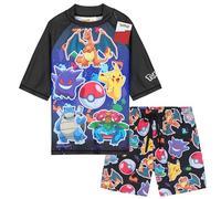 Get Trend Minecraft | Pokemon Swimsuit Set for Boys Teenagers 2 Pcs with Swimming Trunks Boys Rash Vest for Swimming Beach Trip Holiday Essentials