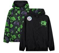 Get Trend Minecraft Rain Coat Boys Teens, Reversible Water Resistant Jacket, Creeper Lightweight Outerwear, Gamer Gifts for Boys (13-14 Years, Green Minecraft Reversible)