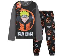 Get Trend Naruto Pyjama Set Boys Teens 7-15 Years, Soft Long Sleeve PJs, Fun Loungewear Nightwear, Anime Gifts for Him (13-14 Years, Black Naruto)