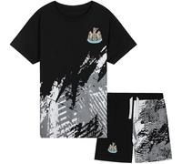 Get Trend Newcastle United F.C. Pyjamas Boys Teens Short Football PJs Breathable Nightwear Loungewear Sleepwear Boys Gifts (7-8 Years, Black Newcastle United)