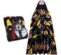Get Trend Nightmare Before Christmas Wearable Blanket for Kids, Teens & Women, Soft Fleece Hooded Throw Blanket, Warm, Cosy & Lightweight Oversized Fleece Poncho, Gifts for Her (Black NBC)