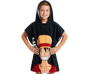 Get Trend One Piece Bath Towel with Hood for Kids Teens Changing Robe Absorbent Cotton Poncho Anime Towel Swim Bath Shower Beach Towel Holiday Essentials (Black One Piece, 9-14 Years)